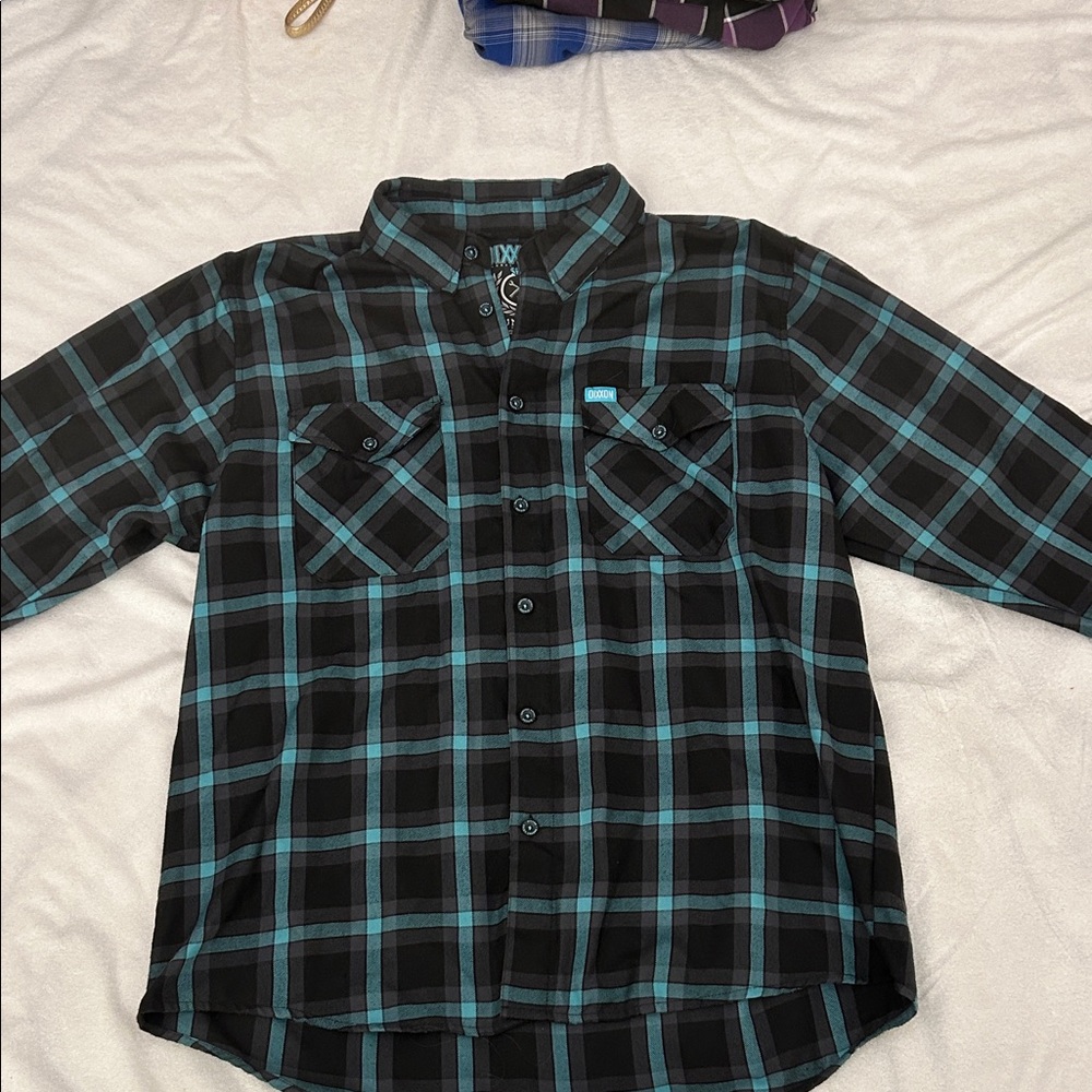 DIXXON Black and blue Plaid Shirt